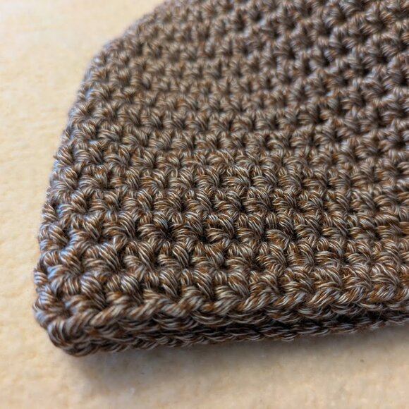 ** NEW ** Handmade Crocheted Beanie - Brown Bamboo - Picture 2 of 2